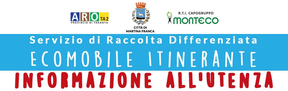 Agro di Martina Franca. Variazione postazioni di raccolta differenziata tramite EcoMobile itinerante