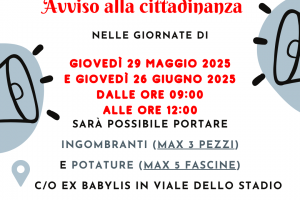 Giornate di Raccolta straordinaria di ingombranti e potature
