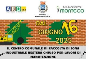 CHIUSURA TEMPORANEA CCR ZONA INDUSTRIALE DAL 16 GIUGNO 2025