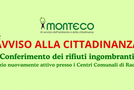 ARO LE1: Ripresa del conferimento dei rifiuti ingombranti